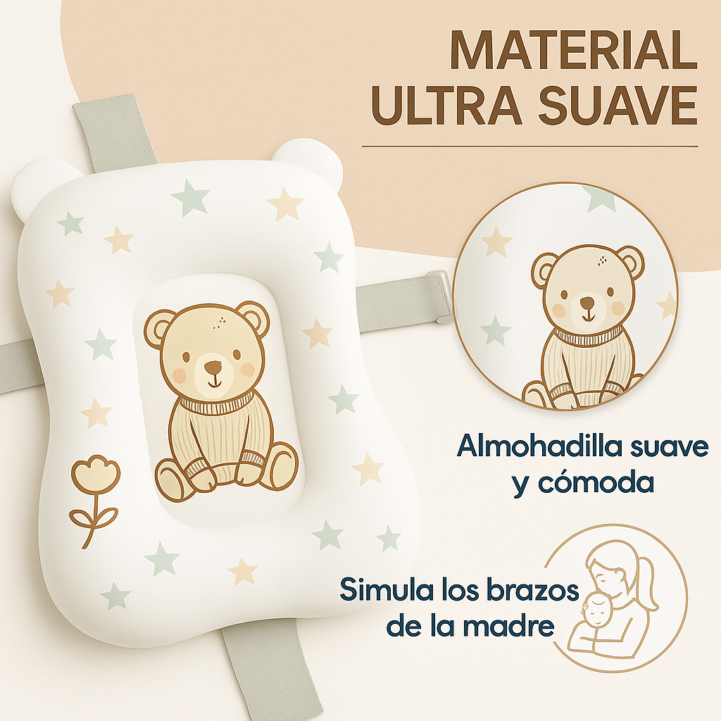 Cojín para bañera de bebé (Diseño Osito marrón)