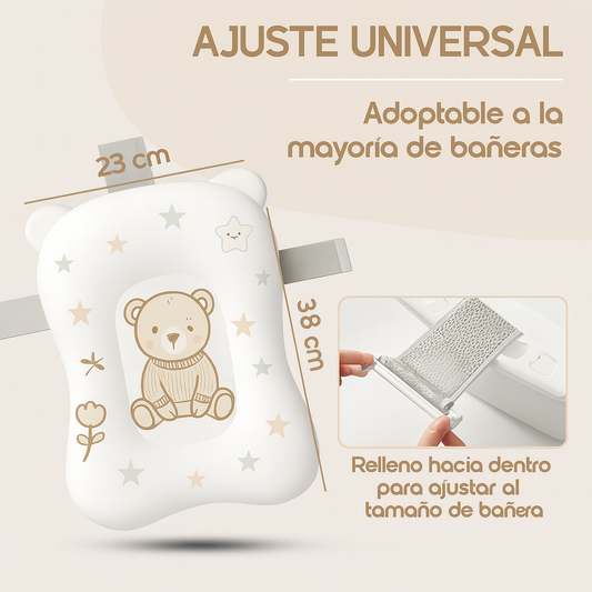 Cojín para bañera de bebé (Diseño Osito marrón)