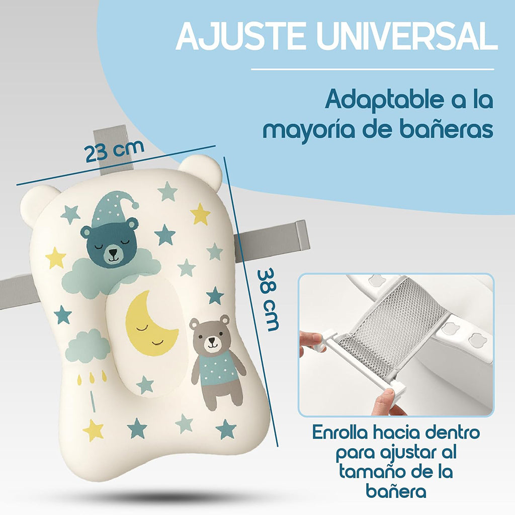Cojín para bañera de bebé (Diseño osito dormilón)